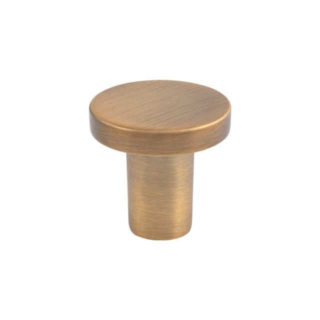 Finger Tip Design Cabinet Hardware Antique Brass / Cabinet Knobs / 26mm Dia. FTD - Circular Cupboard Knob Antique Brass 26mm
