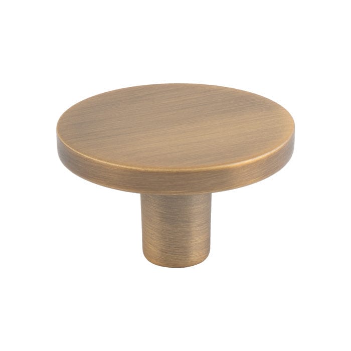 Finger Tip Design Cabinet Hardware Antique Brass / Cabinet Knobs / 41mm Dia. FTD - Circular Cupboard Knob Antique Brass 41mm