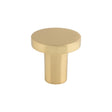 Finger Tip Design Cabinet Hardware Satin Brass / Cabinet Knobs / 26mm Dia. FTD - Circular Cupboard Knob Satin Brass 26mm