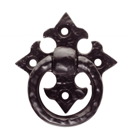 High quality image of FTD - Ring Pull on Gothic Cross Backplate - Black Antique | Sku. ftd1044ba | Trade Door Handles.