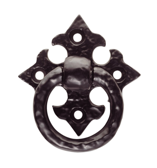 High quality image of FTD - Ring Pull on Gothic Cross Backplate - Black Antique | Sku. ftd1044ba | Trade Door Handles.