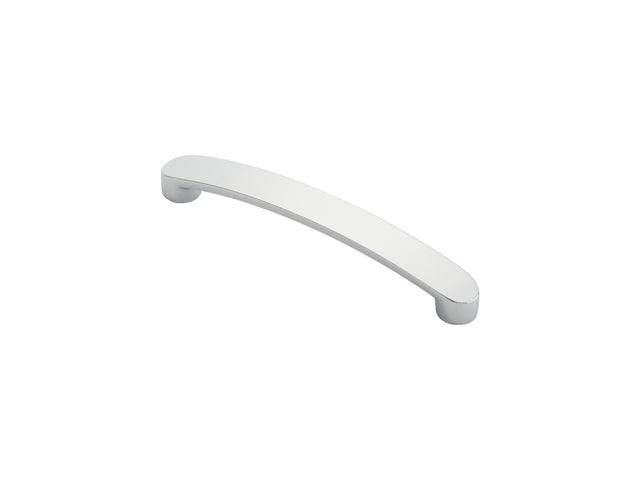 High quality image of FTD - Radius End Flat Bow Handle 128mm - Polished Chrome | Sku. ftd2035acp | Trade Door Handles.