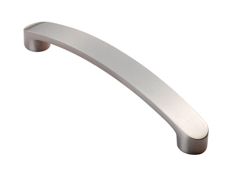High quality image of FTD - Radius End Flat Bow Handle 128mm - Satin Nickel | Sku. ftd2035asn | Trade Door Handles.