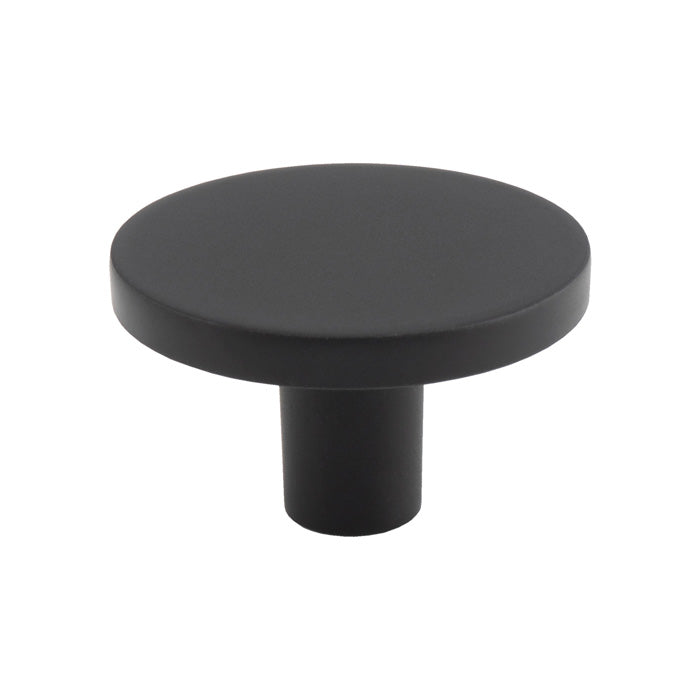 High quality image of FTD - Circular Cupboard Knob Black 41mm | Sku. ftd348bmb | Trade Door Handles.