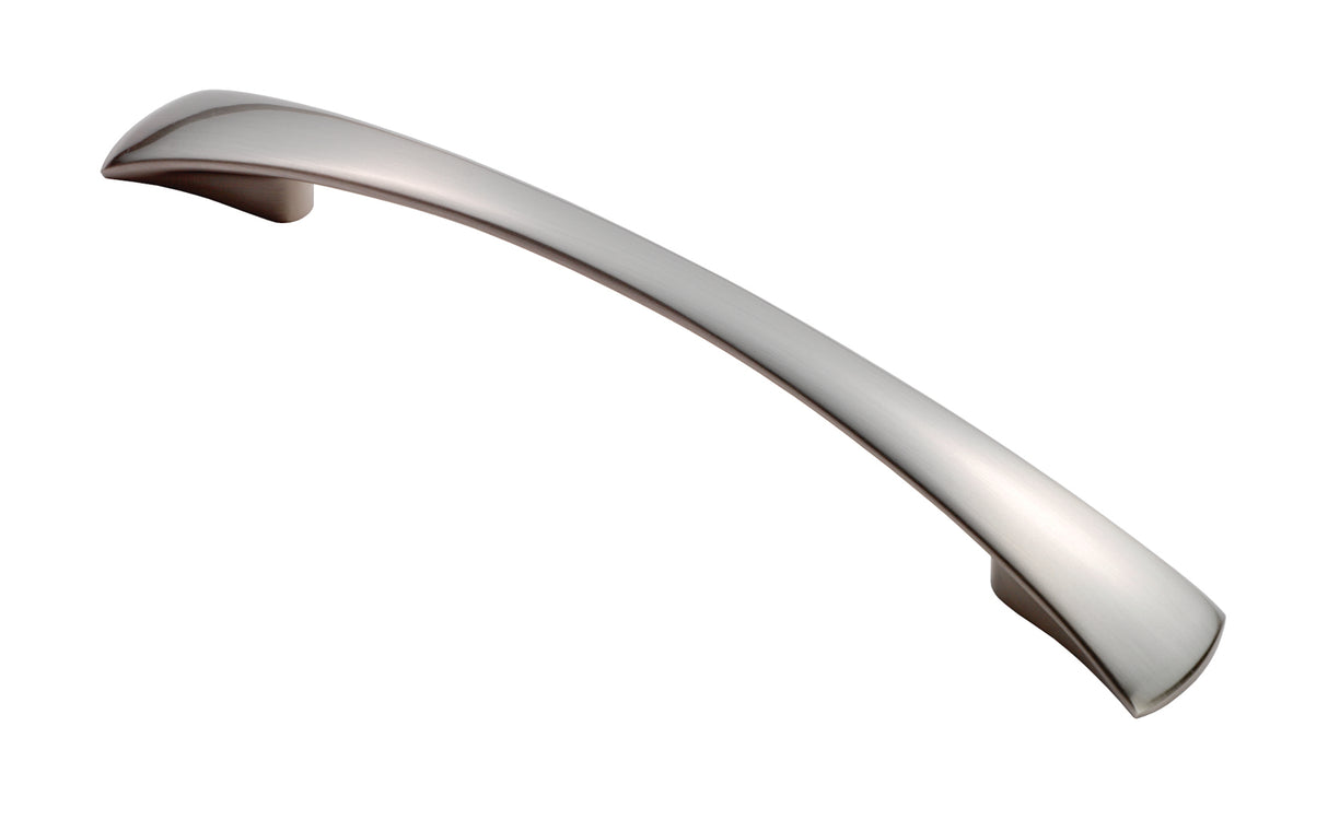 High quality image of FTD - Waisted Flat Bow Handle 128mm - Satin Nickel | Sku. ftd380bsn | Trade Door Handles.