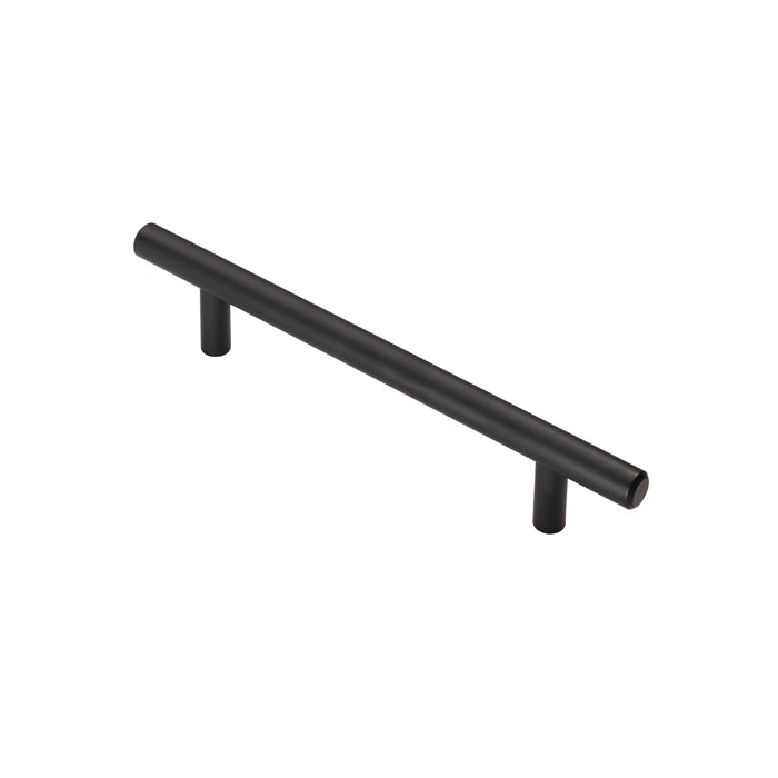 High quality image of FTD - Steel T-Bar Handle 128mm - Matt Black | Sku. ftd445bmb | Trade Door Handles.