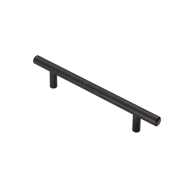 High quality image of FTD - Steel T-Bar Handle 128mm - Matt Black | Sku. ftd445bmb | Trade Door Handles.