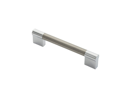High quality image of FTD - Keyhole Handle 128mm - Satin Nickel/Polished Chrome | Sku. ftd470bsncp | Trade Door Handles.