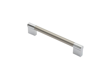 High quality image of FTD - Keyhole Handle 160mm - Satin Nickel/Polished Chrome | Sku. ftd470csncp | Trade Door Handles.