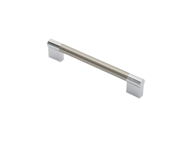 High quality image of FTD - Keyhole Handle 160mm - Satin Nickel/Polished Chrome | Sku. ftd470csncp | Trade Door Handles.