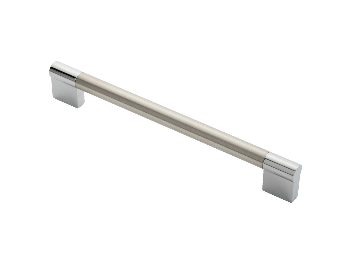 High quality image of FTD - Keyhole Handle 192mm - Satin Nickel/Polished Chrome | Sku. ftd470dsncp | Trade Door Handles.
