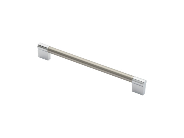 High quality image of FTD - Keyhole Handle 224mm - Satin Nickel/Polished Chrome | Sku. ftd470esncp | Trade Door Handles.