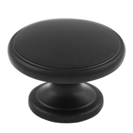 High quality image of Carlisle Brass - Oxford Knob 32mm - Matt Black | Sku. ftd524smb | Trade Door Handles.