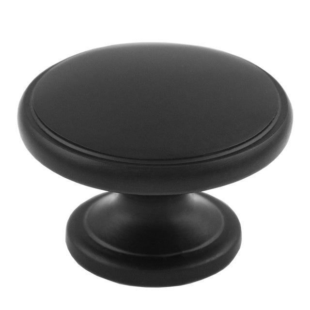 High quality image of Carlisle Brass - Oxford Knob 32mm - Matt Black | Sku. ftd524smb | Trade Door Handles.