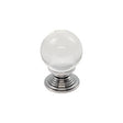 High quality image of FTD - Clear Ball Knob 27mm - Clear Translucent Chrome | Sku. ftd690actc | Trade Door Handles.