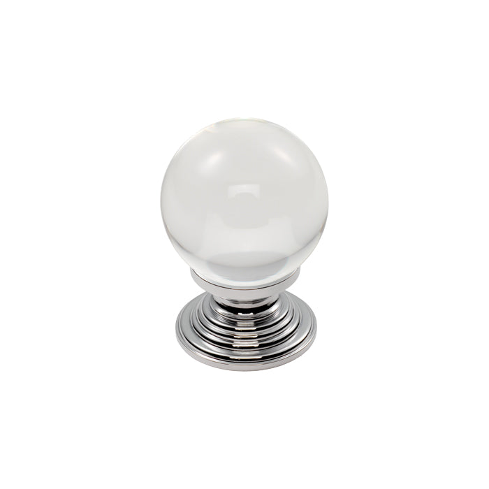 High quality image of FTD - Clear Ball Knob 32mm - Clear Translucent Chrome | Sku. ftd690bctc | Trade Door Handles.