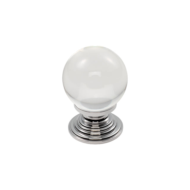High quality image of FTD - Clear Ball Knob 32mm - Clear Translucent Chrome | Sku. ftd690bctc | Trade Door Handles.
