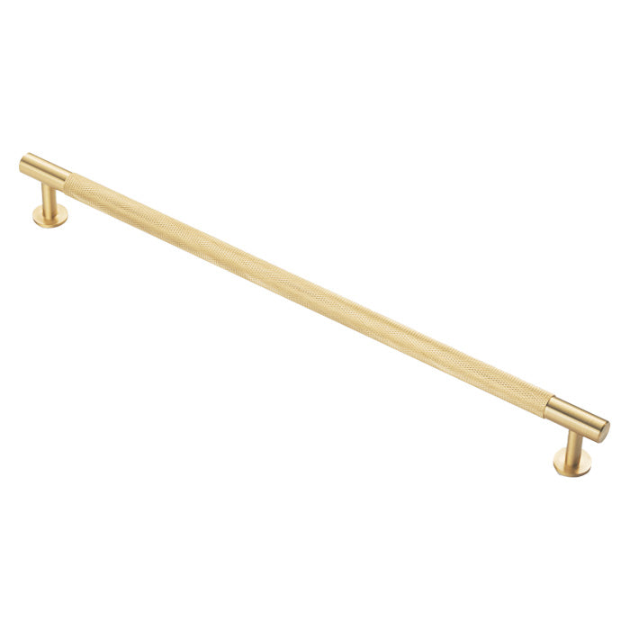High quality image of FTD - Knurled Pull Handle 320mm c/c - Satin Brass | Sku. ftd700hsb | Trade Door Handles.