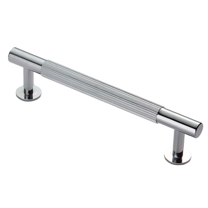 High quality image of Carlisle Brass - Lines Pull Handle 128mm c/c - Polished Chrome | Sku. ftd710bcp | Trade Door Handles.