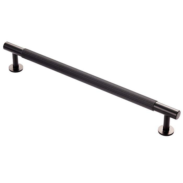 High quality image of Carlisle Brass - Lines Pull Handle 224mm c/c - Matt Black | Sku. ftd710emb | Trade Door Handles.