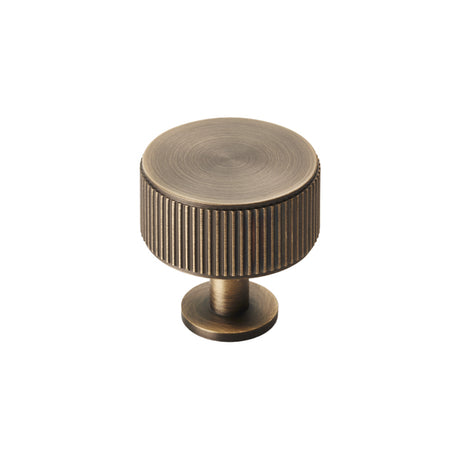 High quality image of Carlisle Brass - Lines Radio Knob - Antique Brass | Sku. ftd713ab | Trade Door Handles.