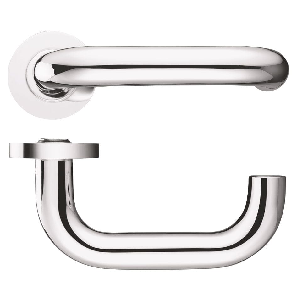 Fulton & Bray Door Furniture Chrome Fulton & Bray - 19mm Return to Door Lever on Round Rose