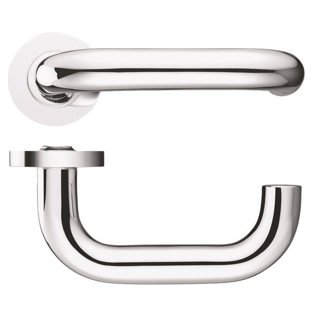 Fulton & Bray Door Furniture Chrome Fulton & Bray - 19mm Return to Door Lever on Round Rose