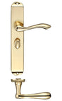 Fulton & Bray Door Furniture Brass Fulton & Bray - Arundel Lever Bathroom (57mm c/c) Furniture - Long Plate 245 x 42mm