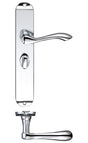 Fulton & Bray Door Furniture Chrome Fulton & Bray - Arundel Lever Bathroom (57mm c/c) Furniture - Long Plate 245 x 42mm