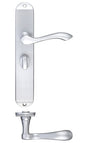 Fulton & Bray Door Furniture Satin Fulton & Bray - Arundel Lever Bathroom (57mm c/c) Furniture - Long Plate 245 x 42mm