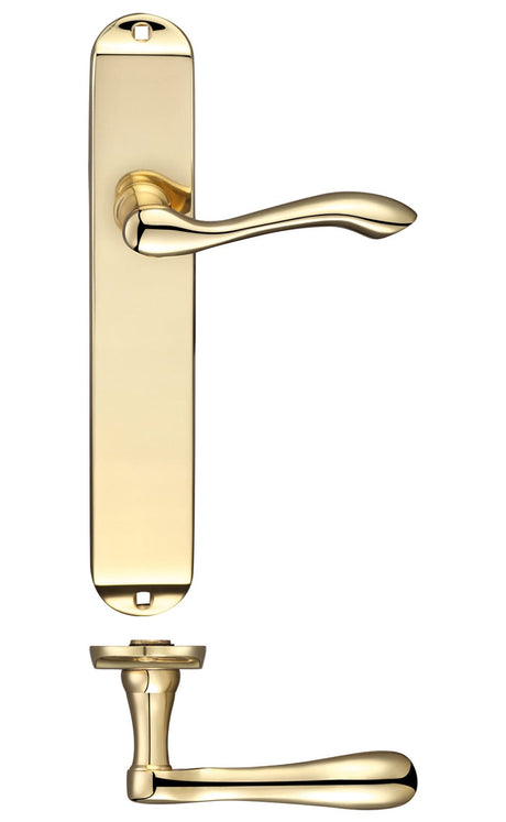 Fulton & Bray Door Furniture Brass Fulton & Bray - Arundel Lever Latch Furniture - Long Plate 245 x 42mm