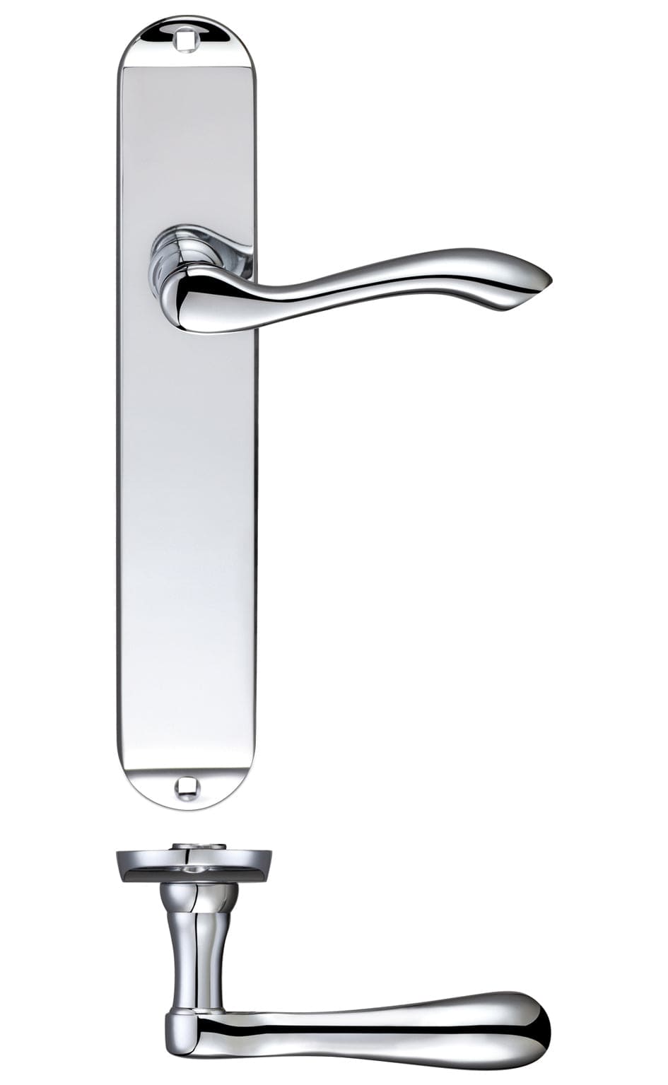 Fulton & Bray Door Furniture Chrome Fulton & Bray - Arundel Lever Latch Furniture - Long Plate 245 x 42mm
