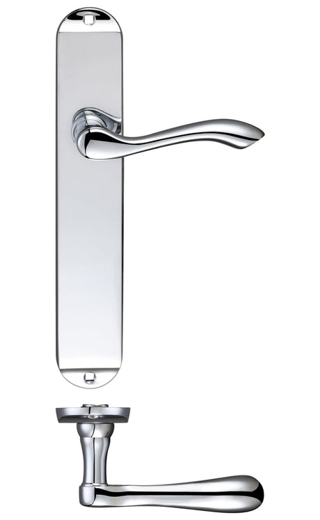 Fulton & Bray Door Furniture Chrome Fulton & Bray - Arundel Lever Latch Furniture - Long Plate 245 x 42mm