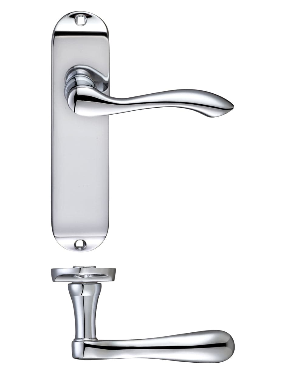 Fulton & Bray Door Furniture Chrome Fulton & Bray - Arundel Lever Latch Furniture - Short Plate 175 x 42mm