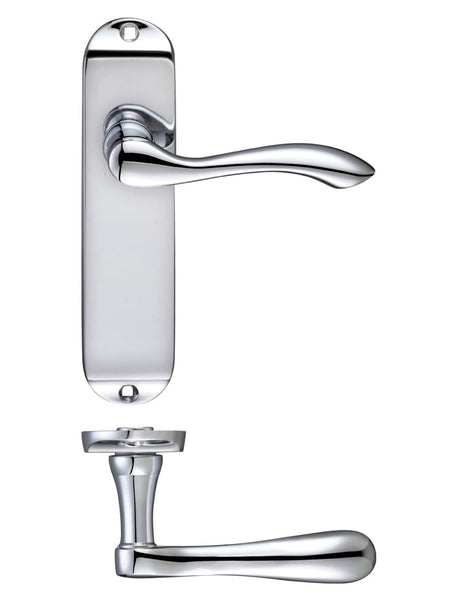 Fulton & Bray Door Furniture Chrome Fulton & Bray - Arundel Lever Latch Furniture - Short Plate 175 x 42mm