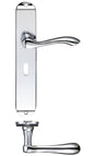 Fulton & Bray Door Furniture Chrome Fulton & Bray - Arundel Lever Lock (57mm c/c) Furniture - Long Plate 245 x 42mm