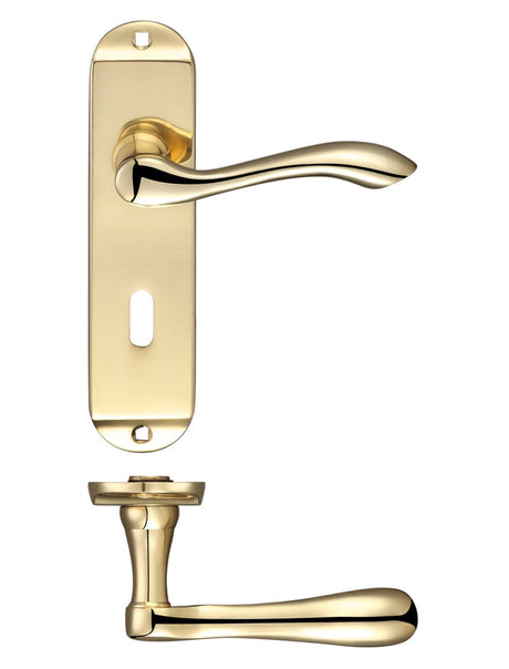 Fulton & Bray Door Furniture Brass Fulton & Bray - Arundel Lever Lock (57mm c/c) Furniture - Short Plate 175 x 42mm