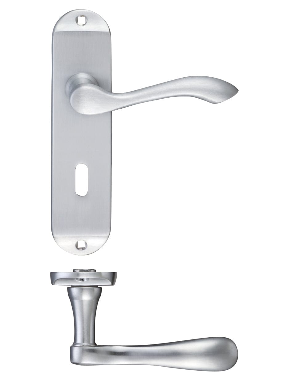 Fulton & Bray Door Furniture Satin Fulton & Bray - Arundel Lever Lock (57mm c/c) Furniture - Short Plate 175 x 42mm