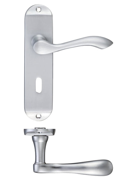 Fulton & Bray Door Furniture Satin Fulton & Bray - Arundel Lever Lock (57mm c/c) Furniture - Short Plate 175 x 42mm