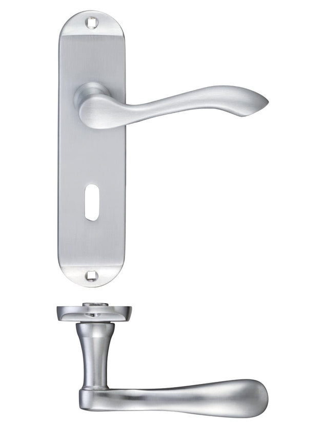 Fulton & Bray Door Furniture Satin Fulton & Bray - Arundel Lever Lock (57mm c/c) Furniture - Short Plate 175 x 42mm