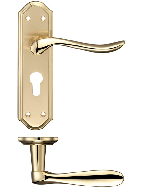 Fulton & Bray Door Furniture Satin Fulton & Bray - Lincoln Lever Euro Lock (47.5mm c/c) Furniture 180 x 48mm
