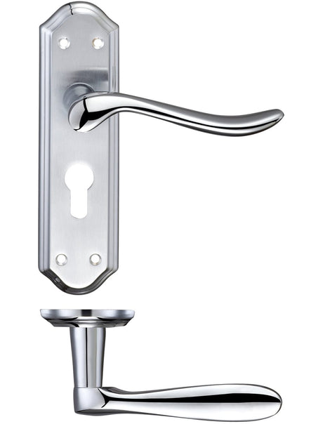 Fulton & Bray Door Furniture Satin Fulton & Bray - Lincoln Lever Euro Lock (47.5mm c/c) Furniture 180 x 48mm