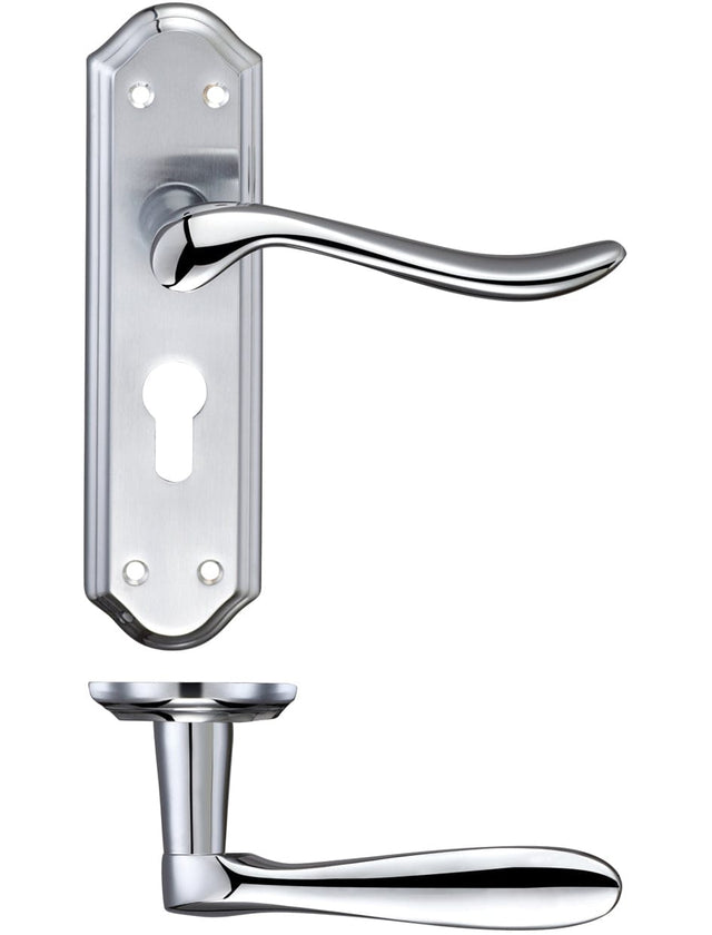 Fulton & Bray Door Furniture Satin Fulton & Bray - Lincoln Lever Euro Lock (47.5mm c/c) Furniture 180 x 48mm