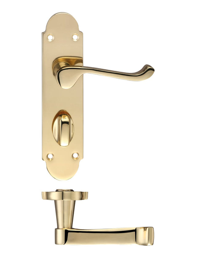 Fulton & Bray Door Furniture Brass Fulton & Bray - Oxford Lever Bathroom (57mm c/c) Furniture 170 x 42mm