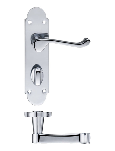 Fulton & Bray Door Furniture Chrome Fulton & Bray - Oxford Lever Bathroom (57mm c/c) Furniture 170 x 42mm