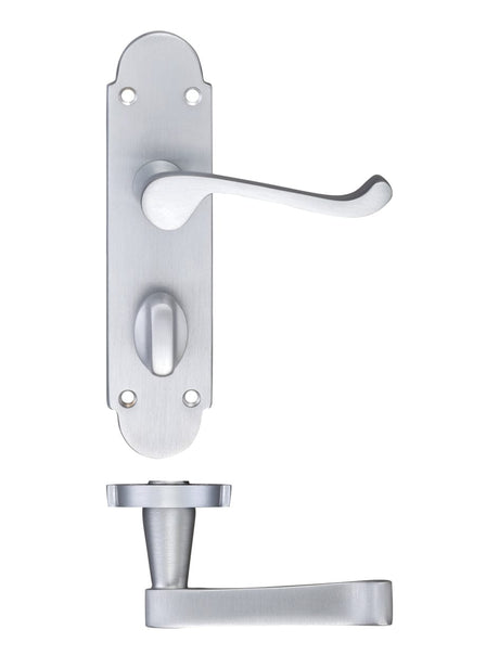 Fulton & Bray Door Furniture Satin Fulton & Bray - Oxford Lever Bathroom (57mm c/c) Furniture 170 x 42mm