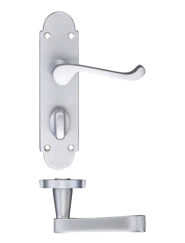 Fulton & Bray Door Furniture Satin Fulton & Bray - Oxford Lever Bathroom (57mm c/c) Furniture 170 x 42mm