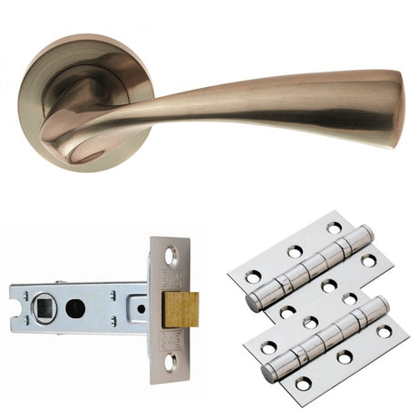 High quality image of Carlisle Brass - Sintra Lever on Rose Latch Pack - Satin Nickel | Sku. gk007sn-intb | Trade Door Handles.