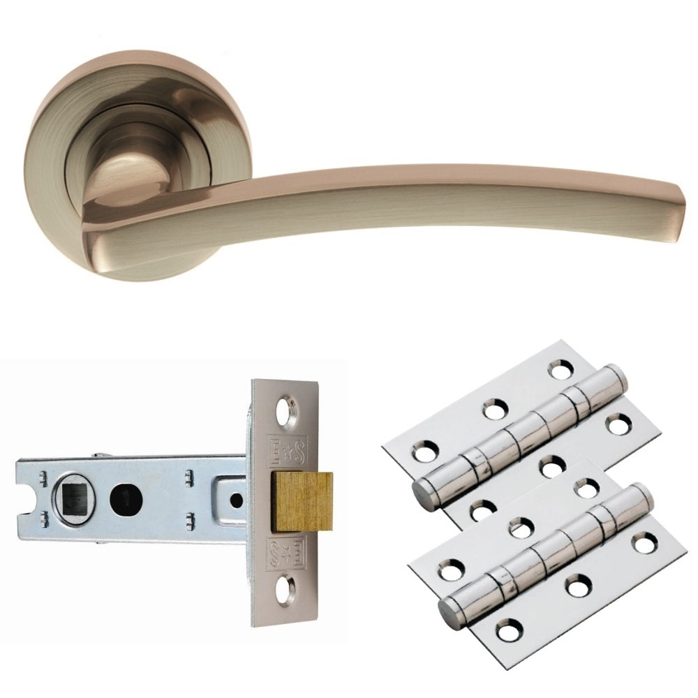 High quality image of Carlisle Brass - Tavira Lever on Rose Latch Pack - Satin Nickel | Sku. gk009sn-intb | Trade Door Handles.