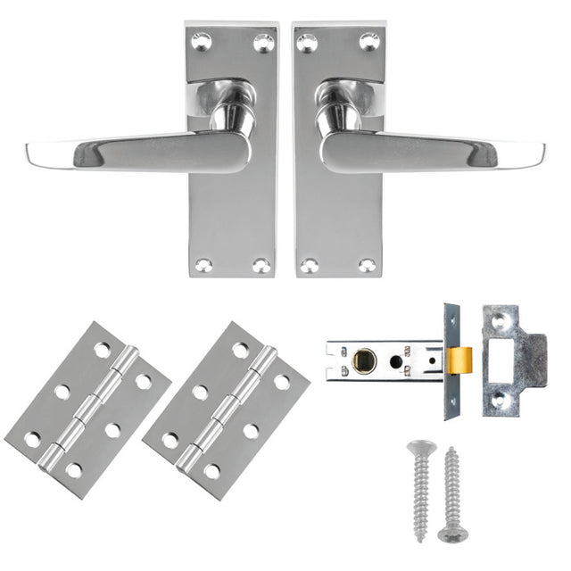High quality image of Carlisle Brass - CONTRACT VICTORIAN STRAIGHT LATCH PACK - Polished Chrome | Sku. gk2002cp-intb | Trade Door Handles.